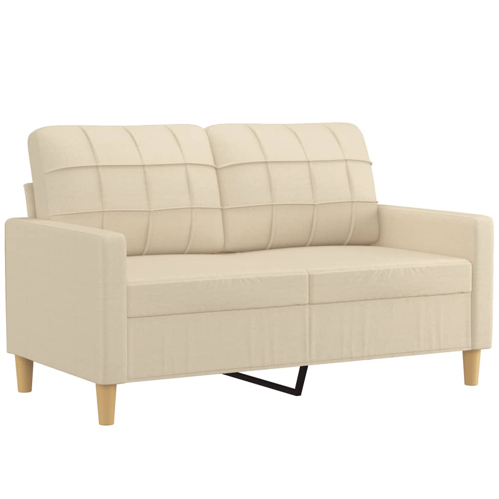 3-piece sofa set with cushions in cream fabric