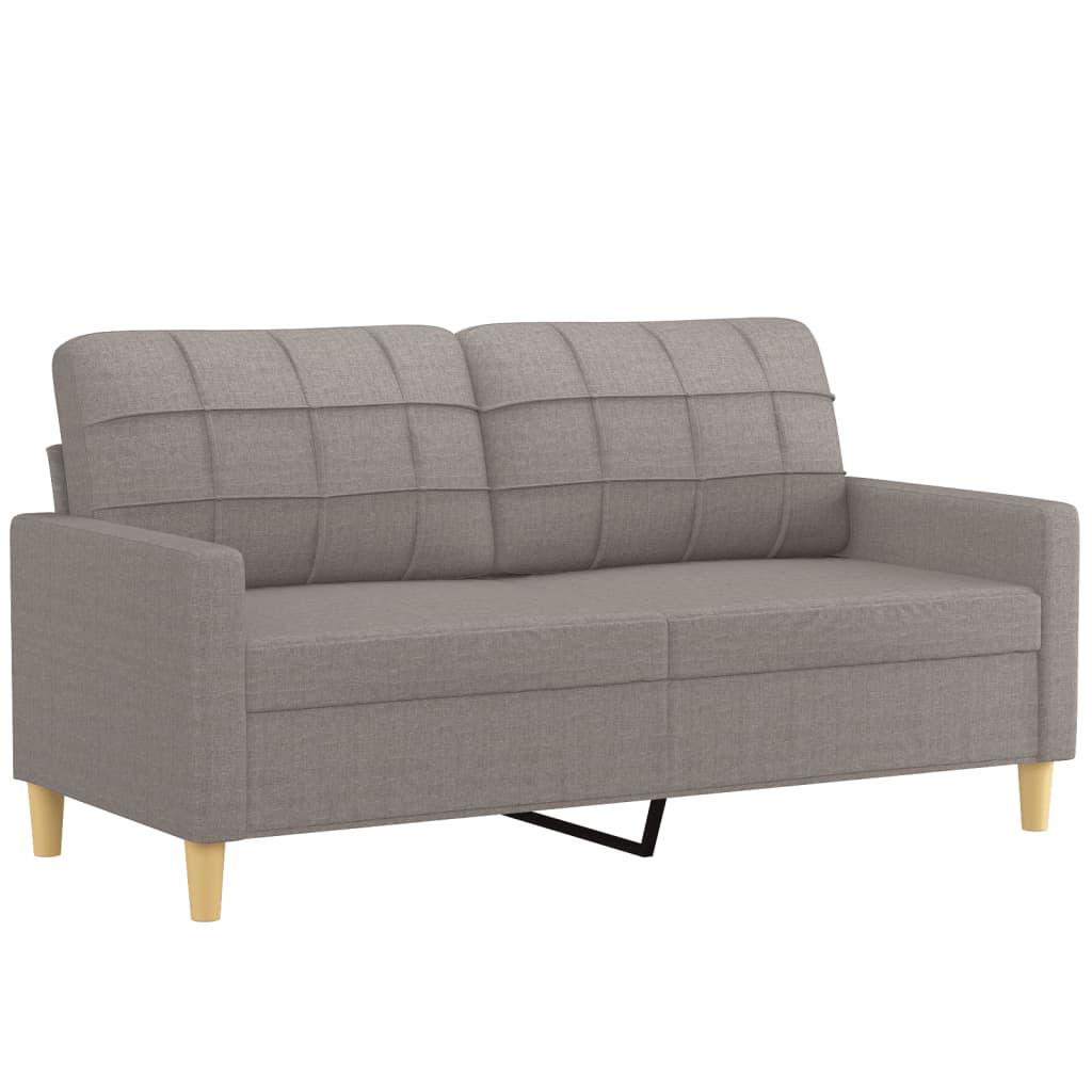 2-piece sofa set with cushions in taupe fabric