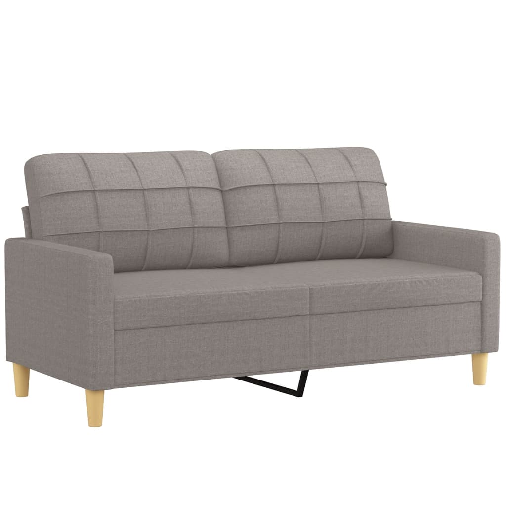 2-piece sofa set with cushions in taupe fabric