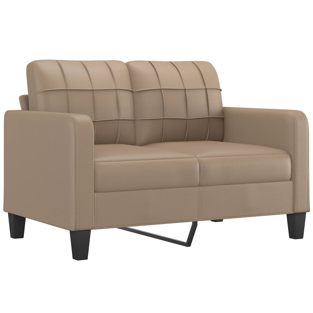 2-piece sofa set with cushions, cappuccino brown, faux leather