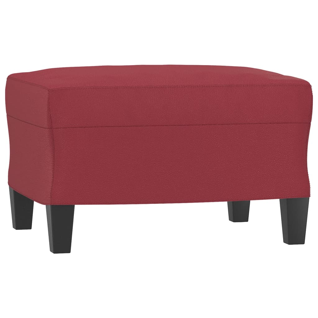 3-piece sofa set with cushions, wine red, faux leather