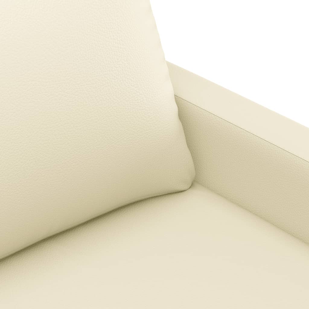 4-piece sofa set with cushions cream faux leather