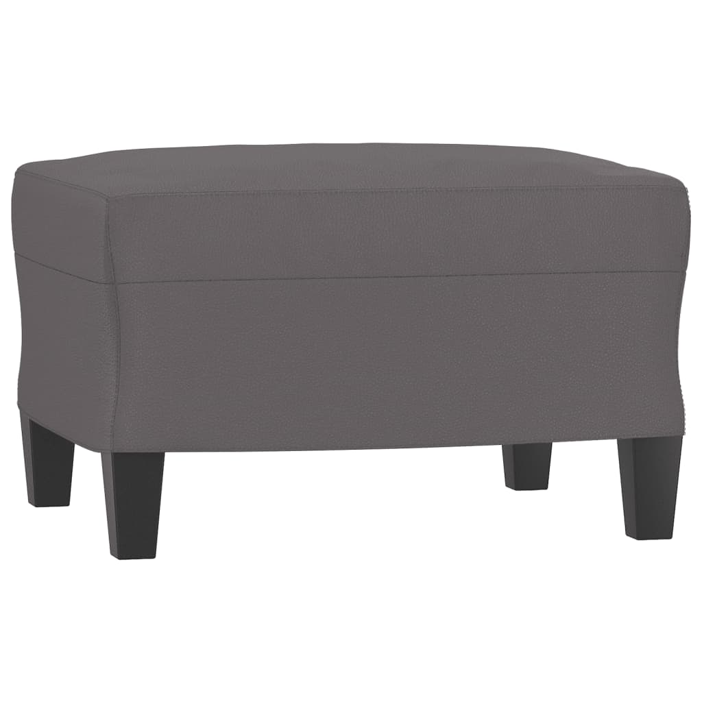 4-piece sofa set with cushions, grey faux leather