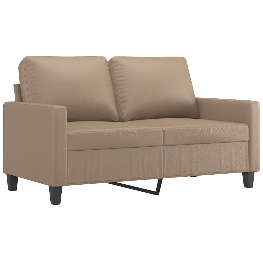 2-piece sofa set with cushions, cappuccino brown, faux leather