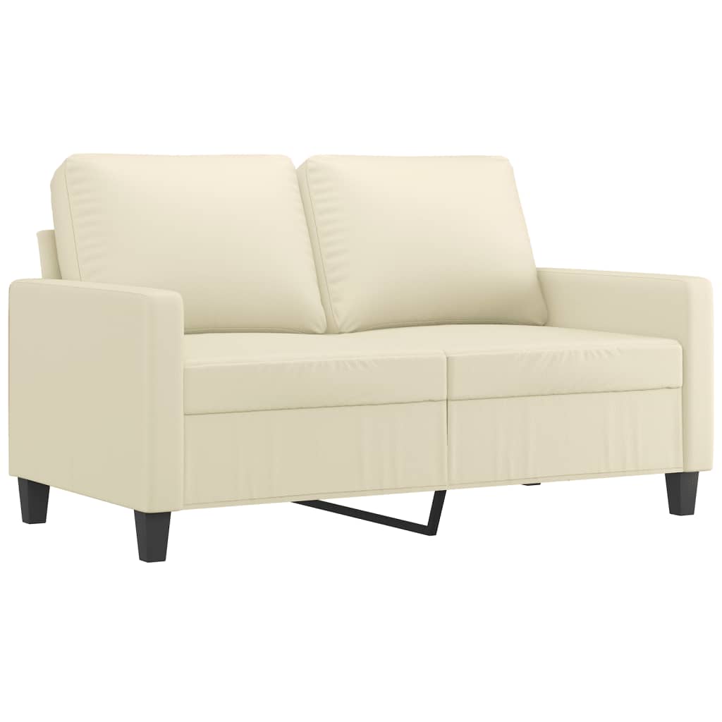 3-piece sofa set with cushions cream faux leather