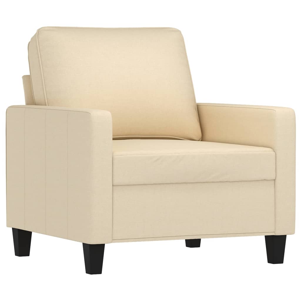 3-piece sofa set with cushions in cream fabric