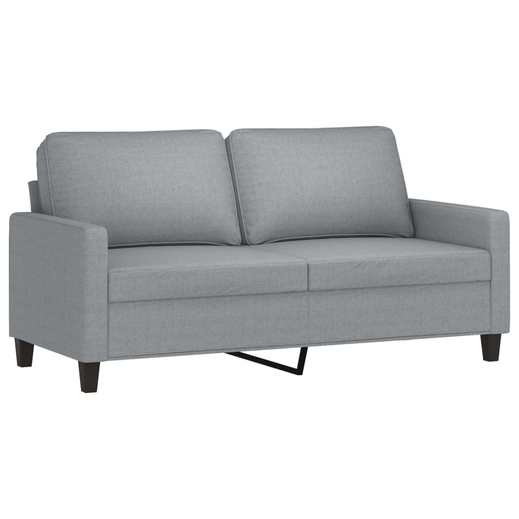 2-piece sofa set with cushions in light grey fabric