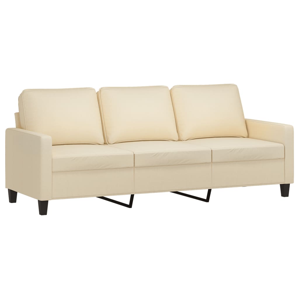 2-piece sofa set with cushions in cream fabric