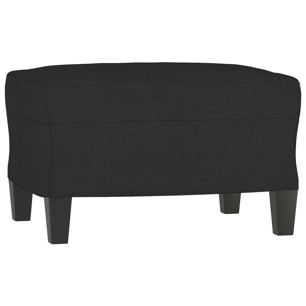3-piece sofa set with cushions in black fabric
