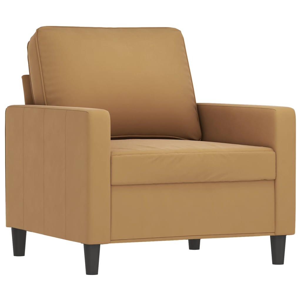 3-piece sofa set with cushions brown velvet