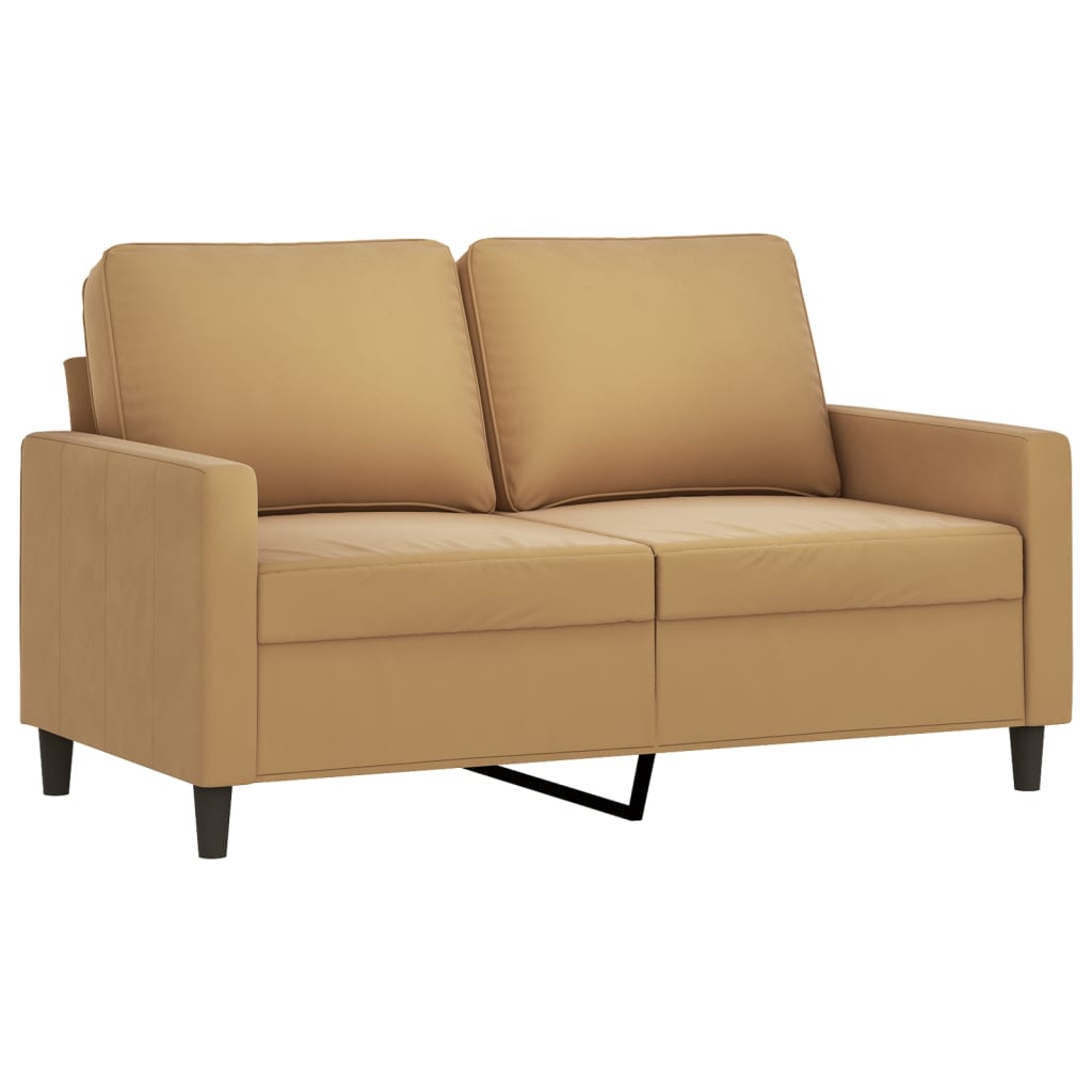 3-piece sofa set with cushions brown velvet