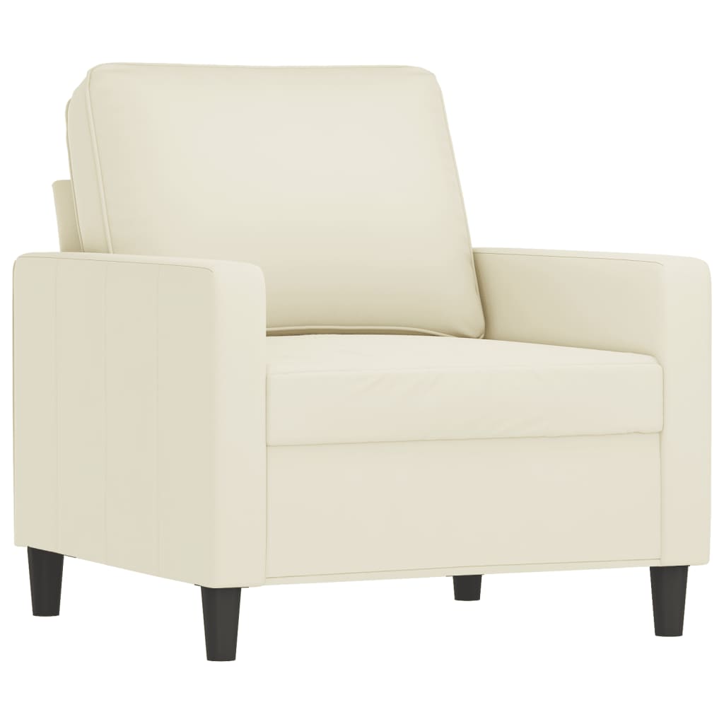 3-piece sofa set with cushions cream velvet