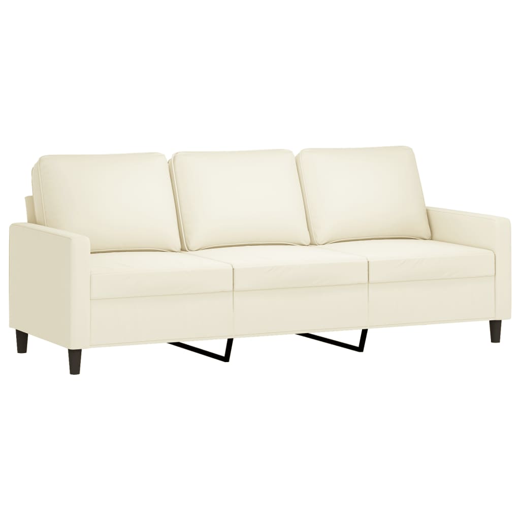 3-piece sofa set with cushions cream velvet