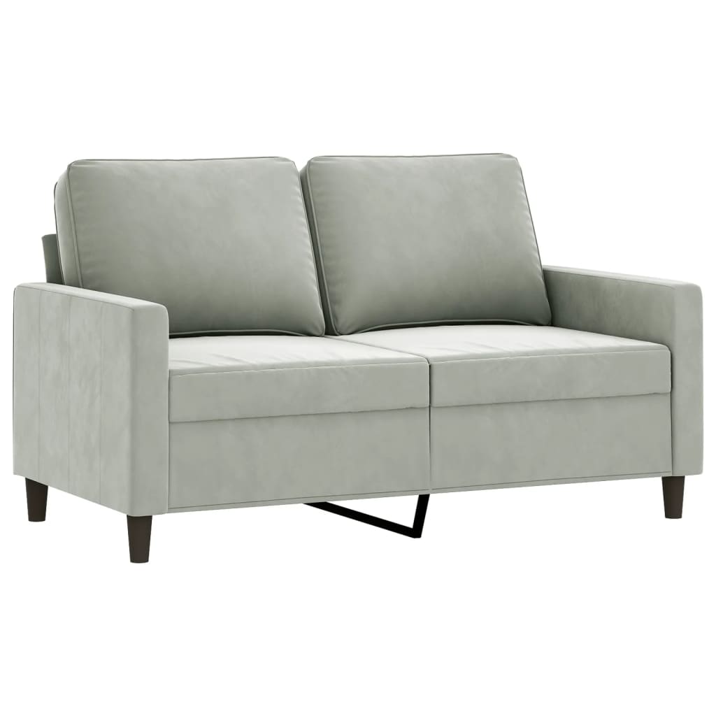 2-piece sofa set with cushions light grey velvet