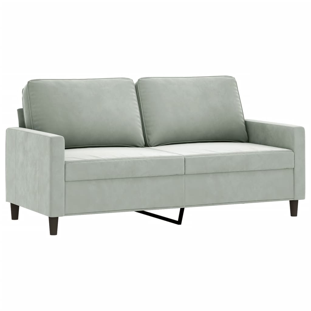 2-piece sofa set with cushions light grey velvet