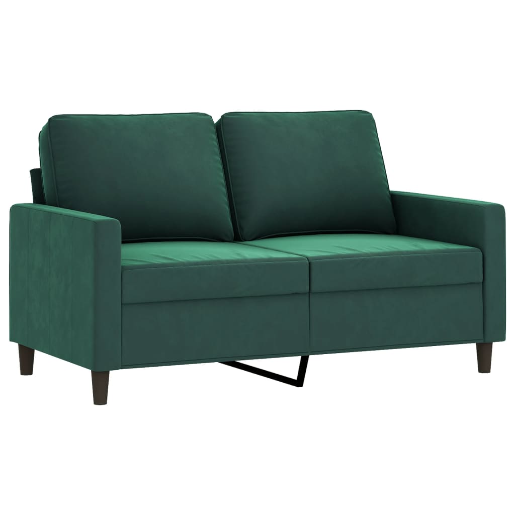 2-piece sofa set with cushions dark green velvet