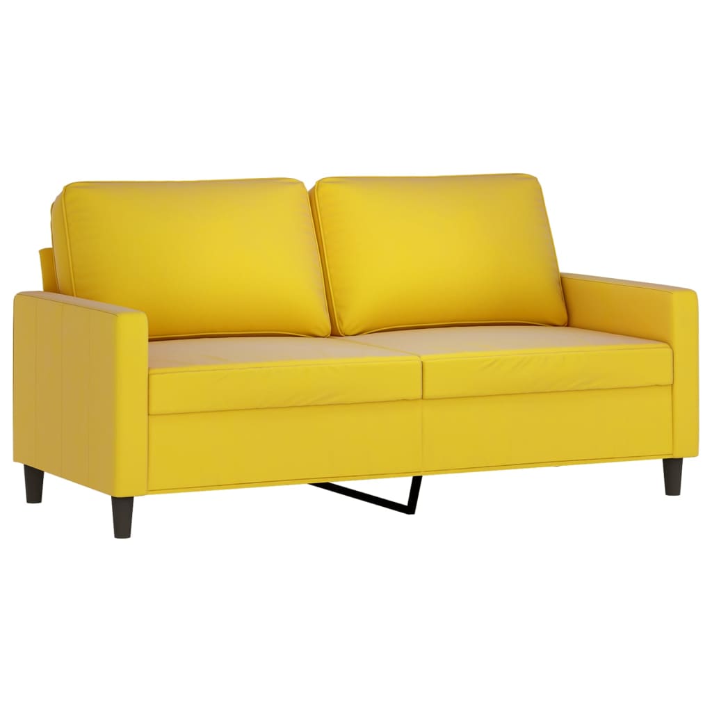2-piece sofa set with cushions yellow velvet
