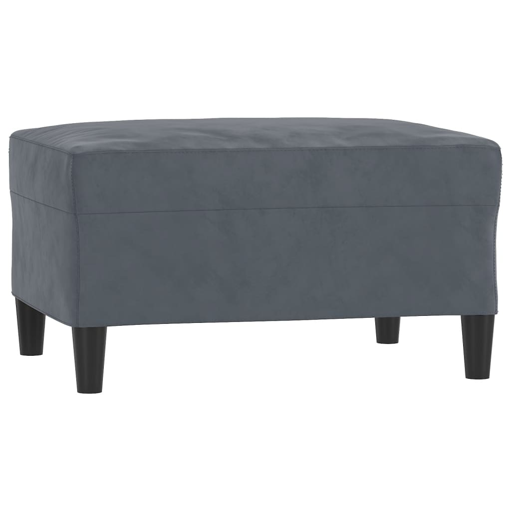 3-piece sofa set with cushions in dark grey velvet