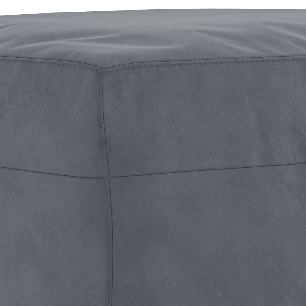 3-piece sofa set with cushions in dark grey velvet
