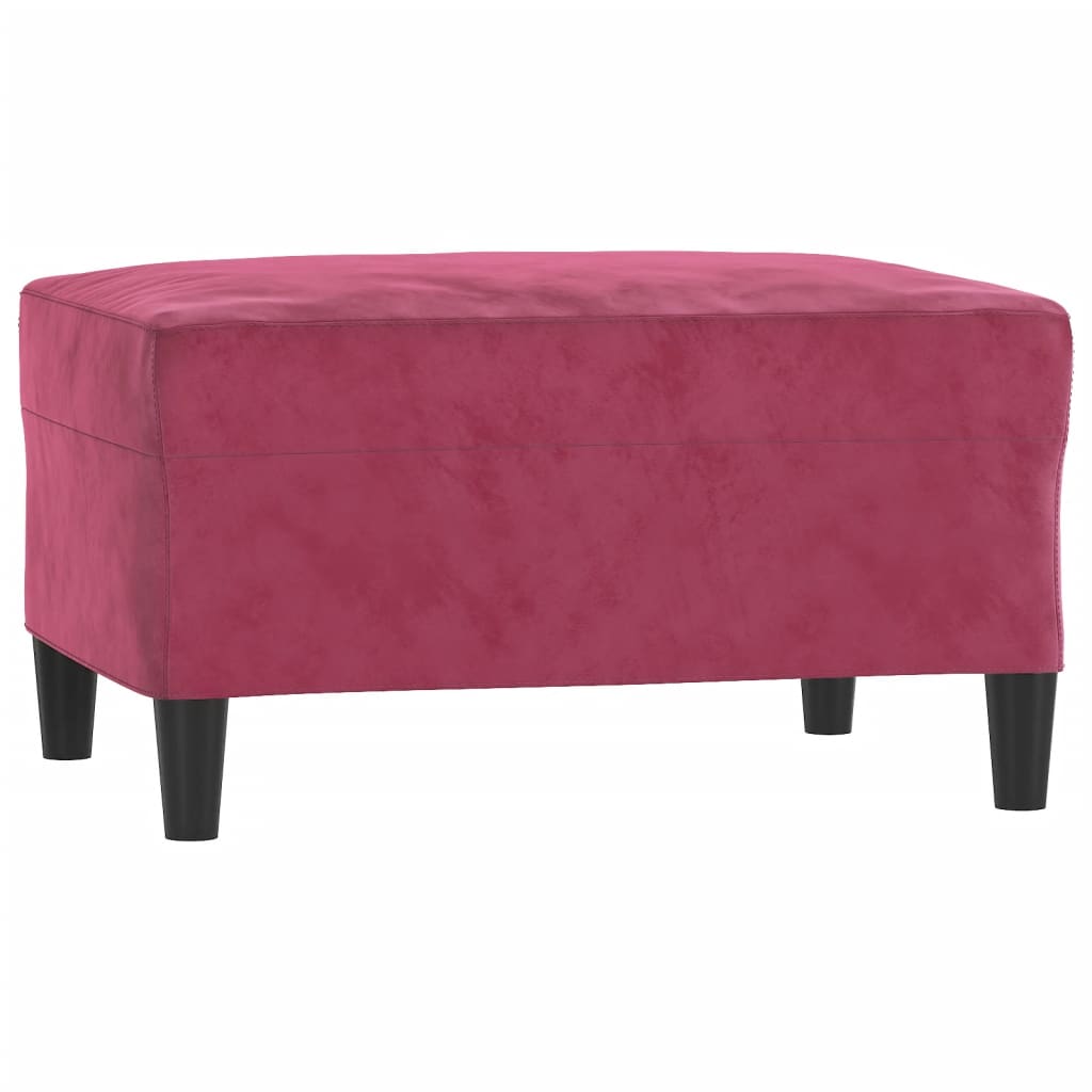 3-piece sofa set with cushions wine red velvet