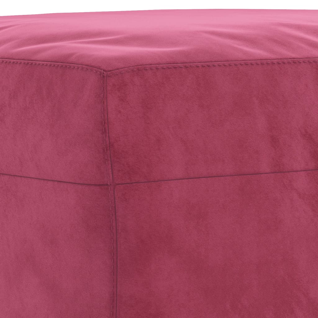 3-piece sofa set with cushions wine red velvet