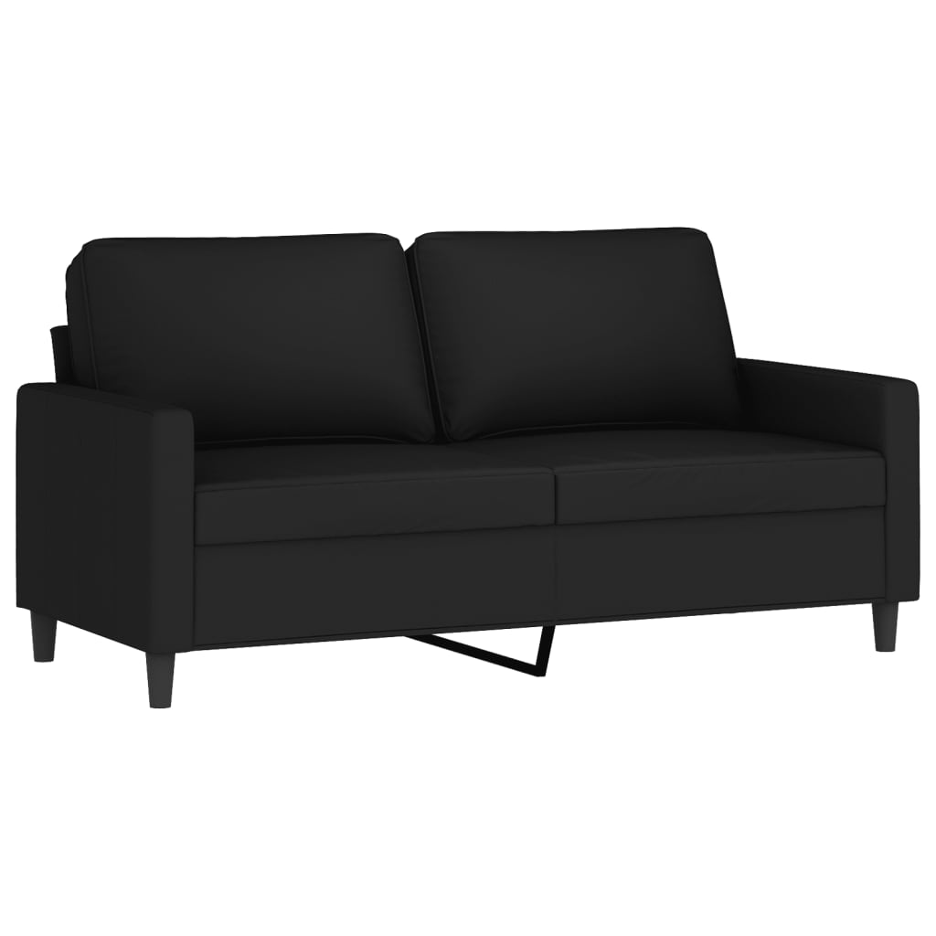 3-piece sofa set with cushions black velvet