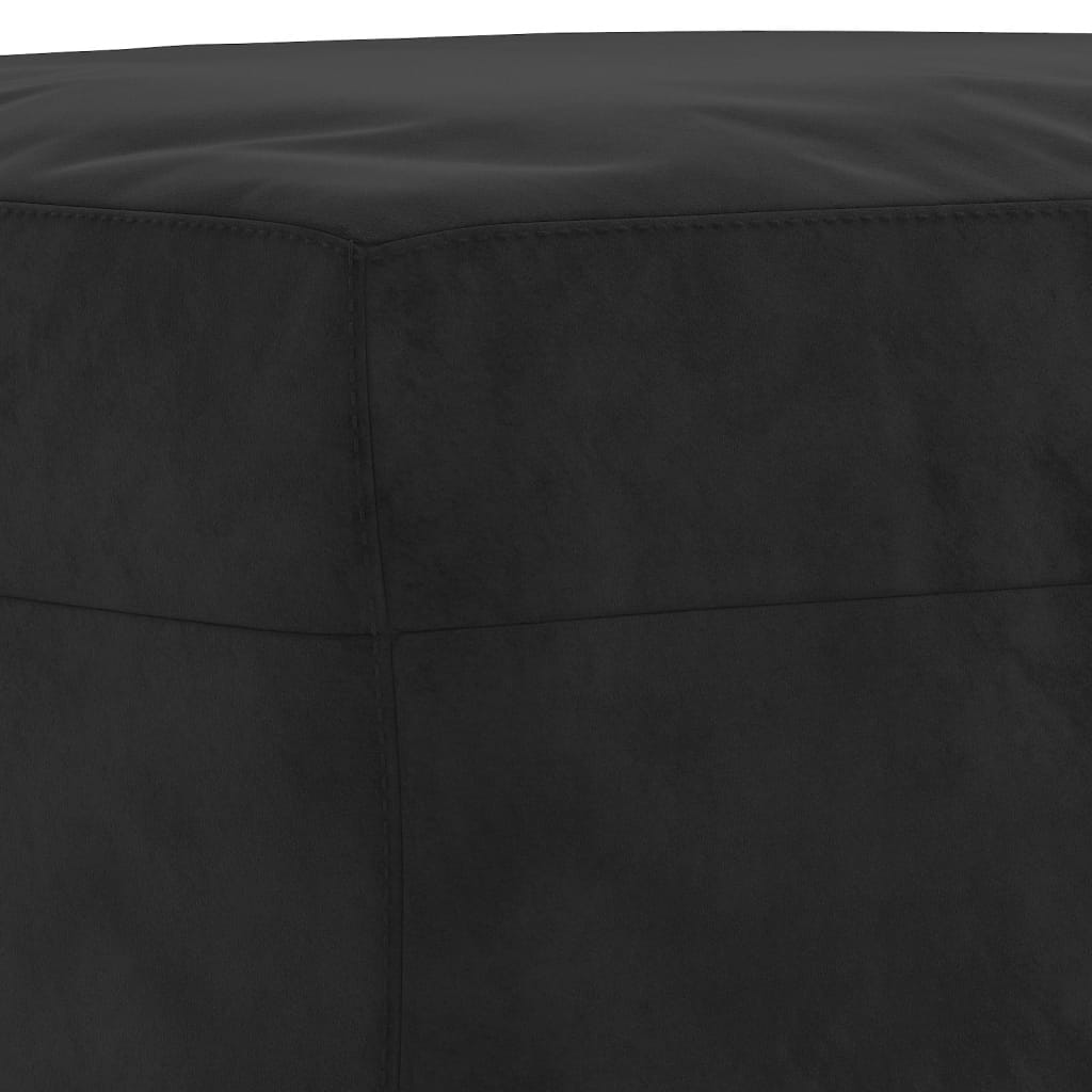 3-piece sofa set with cushions black velvet