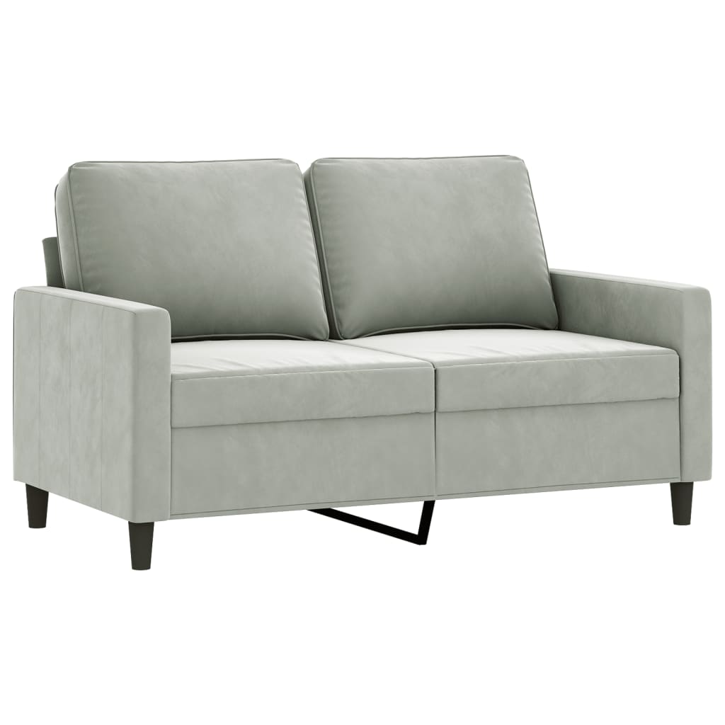2-piece sofa set with cushions light grey velvet