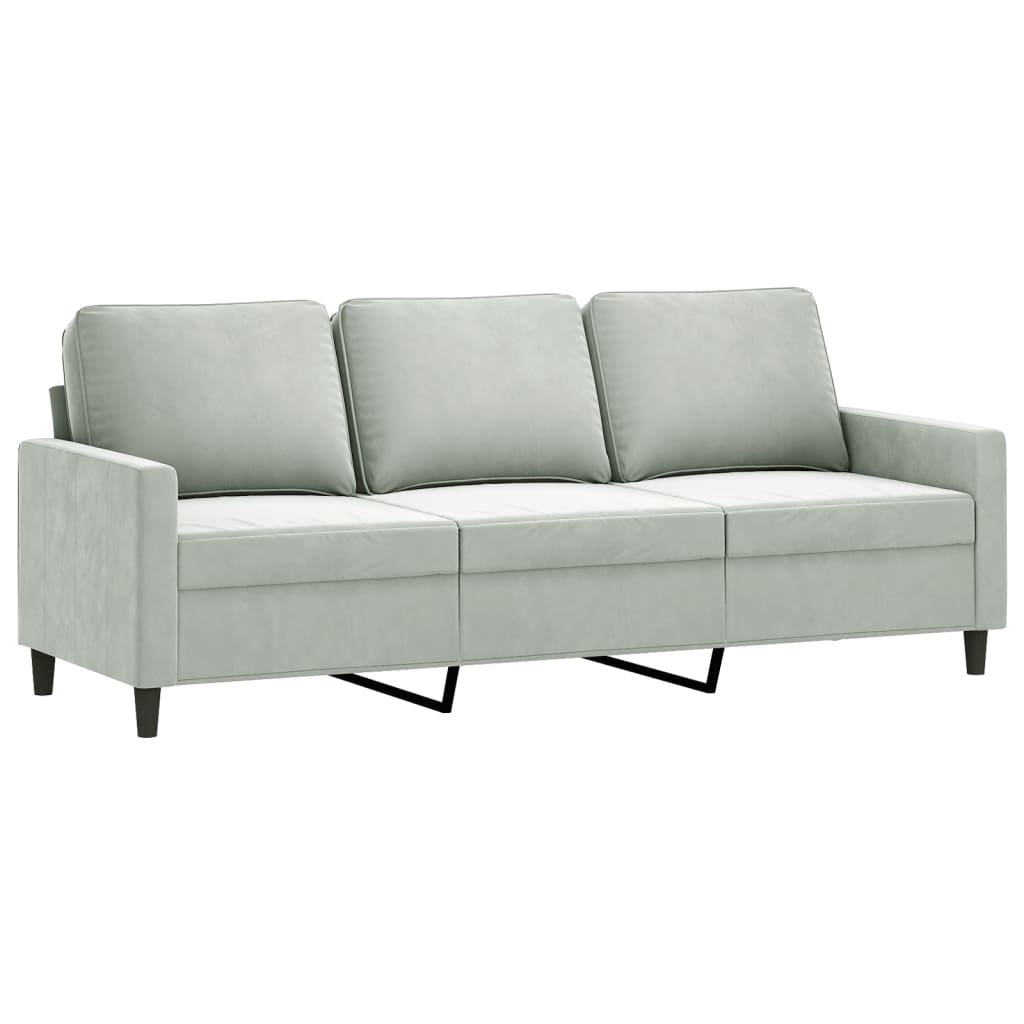 2-piece sofa set with cushions light grey velvet