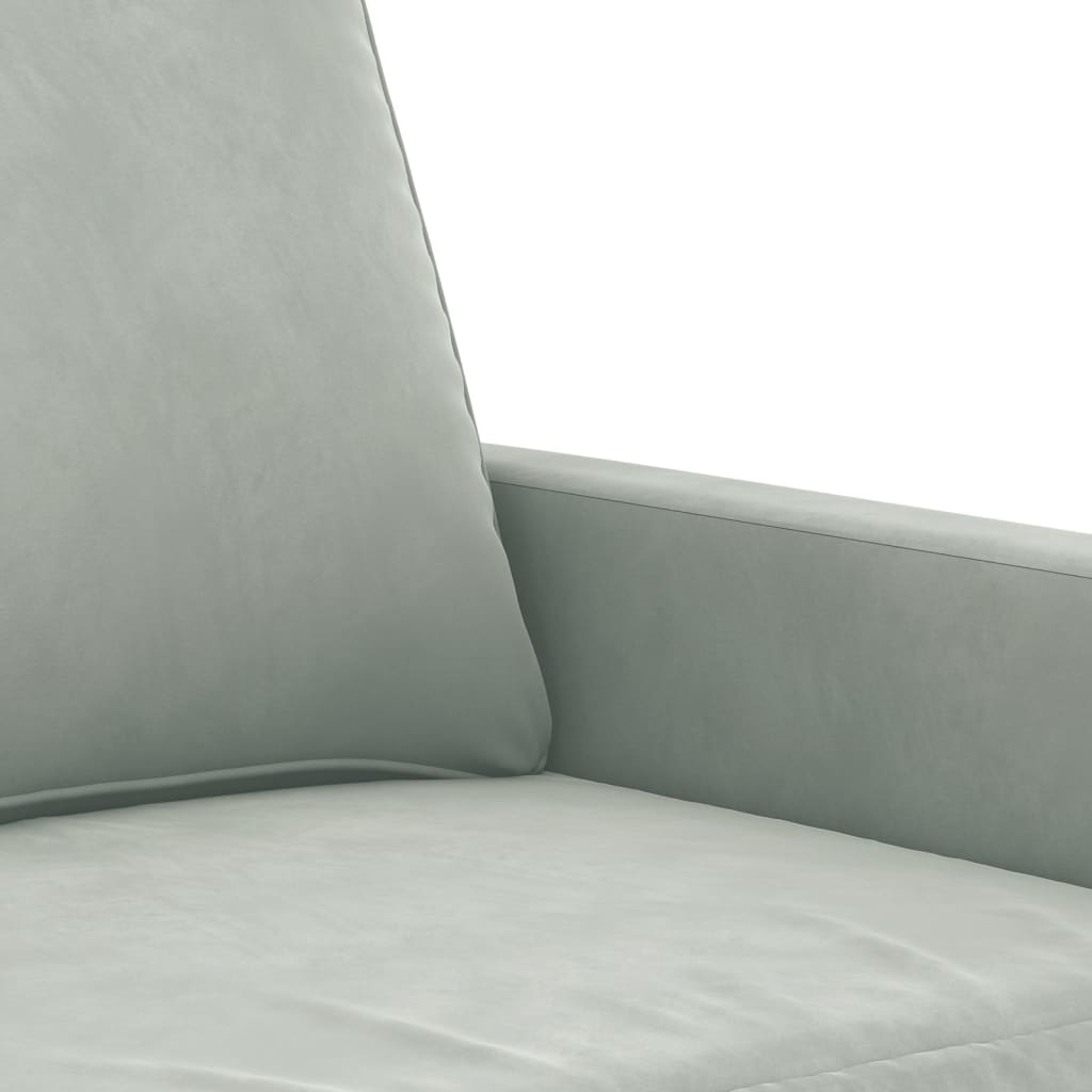 2-piece sofa set with cushions light grey velvet
