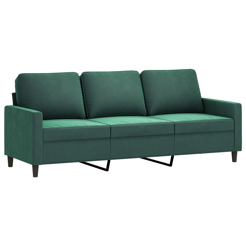 2-piece sofa set with cushions dark green velvet