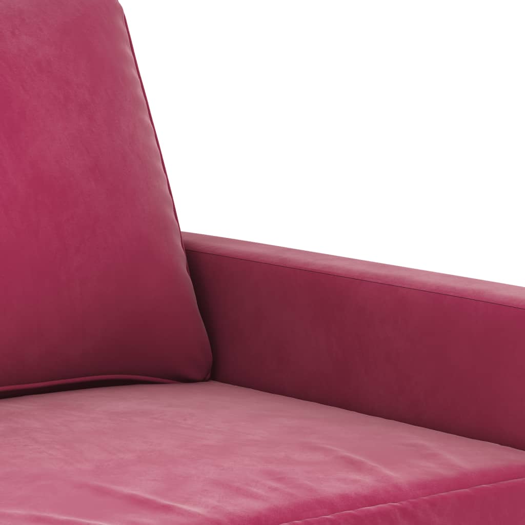 2-piece sofa set with cushions wine red velvet