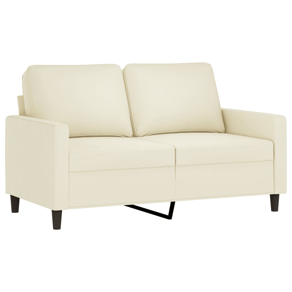 2-piece sofa set with cushions cream velvet