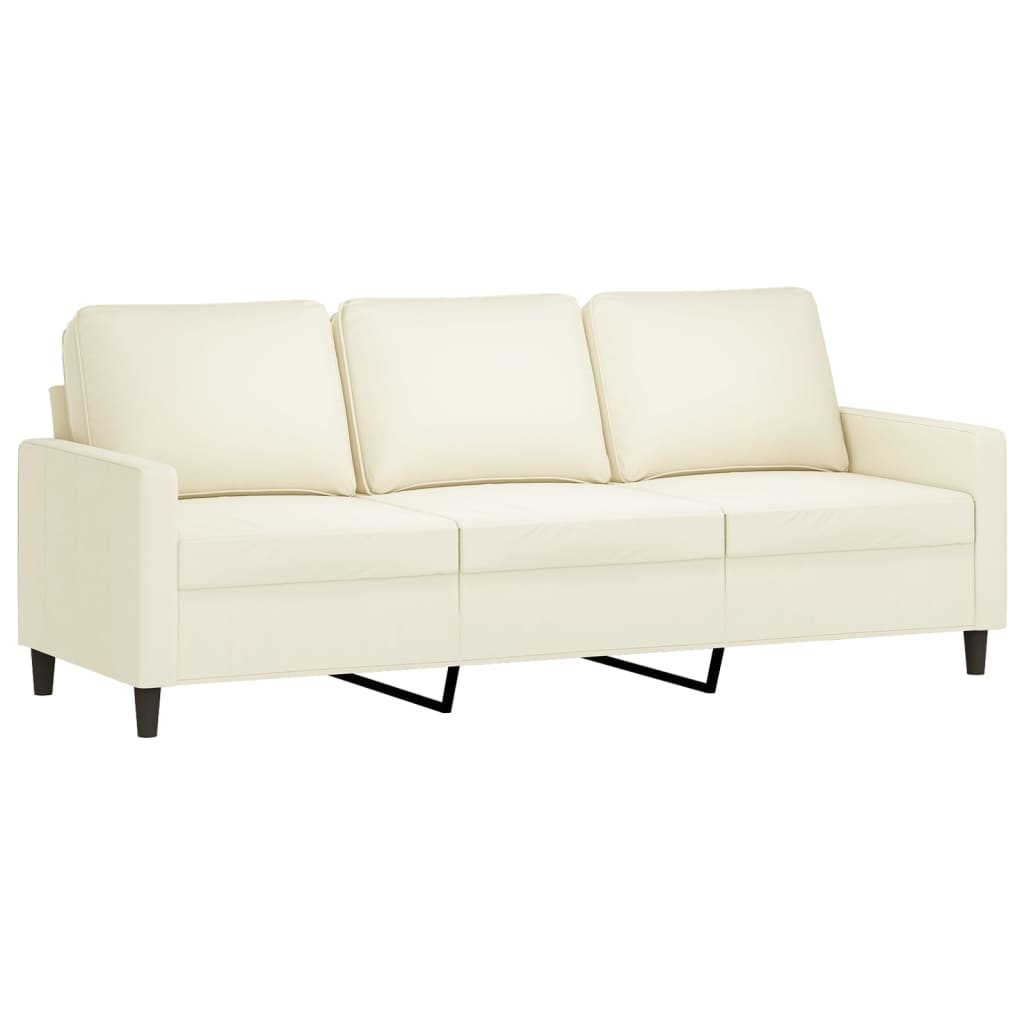 2-piece sofa set with cushions cream velvet