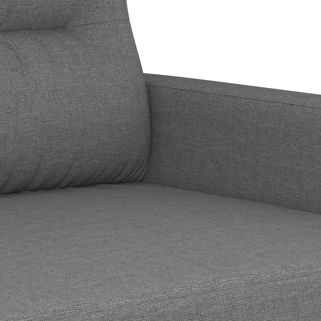 4-piece sofa set with cushions in dark grey fabric
