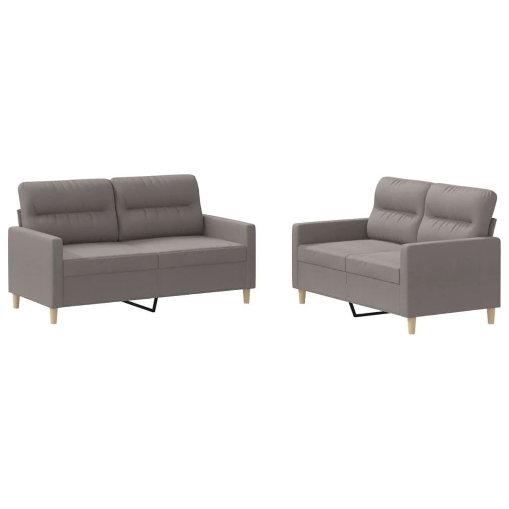 2-piece sofa set with cushions in taupe fabric