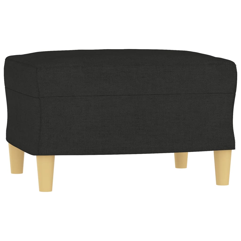 Ensemble de canapé 3 pièces avec coussins en tissu noir