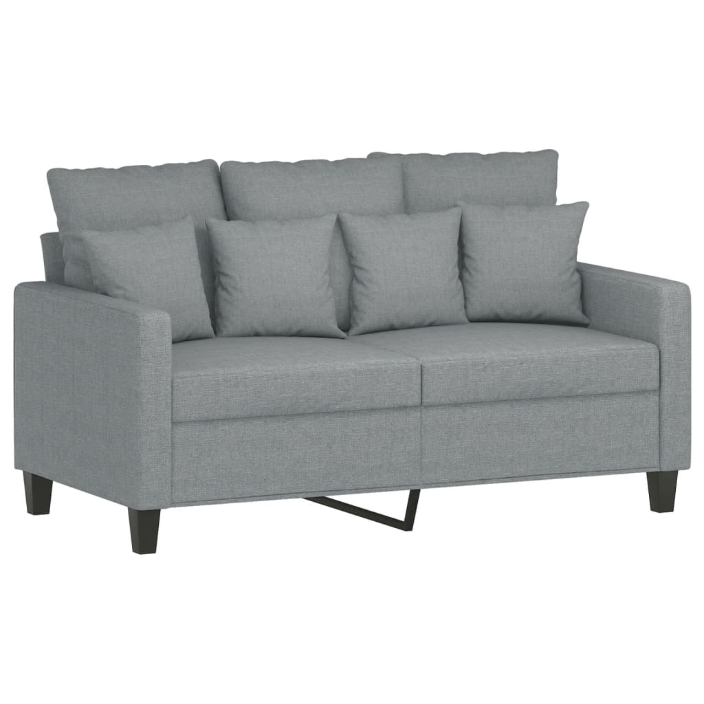 Ensemble de canapé 2 pièces avec coussins en tissu gris clair