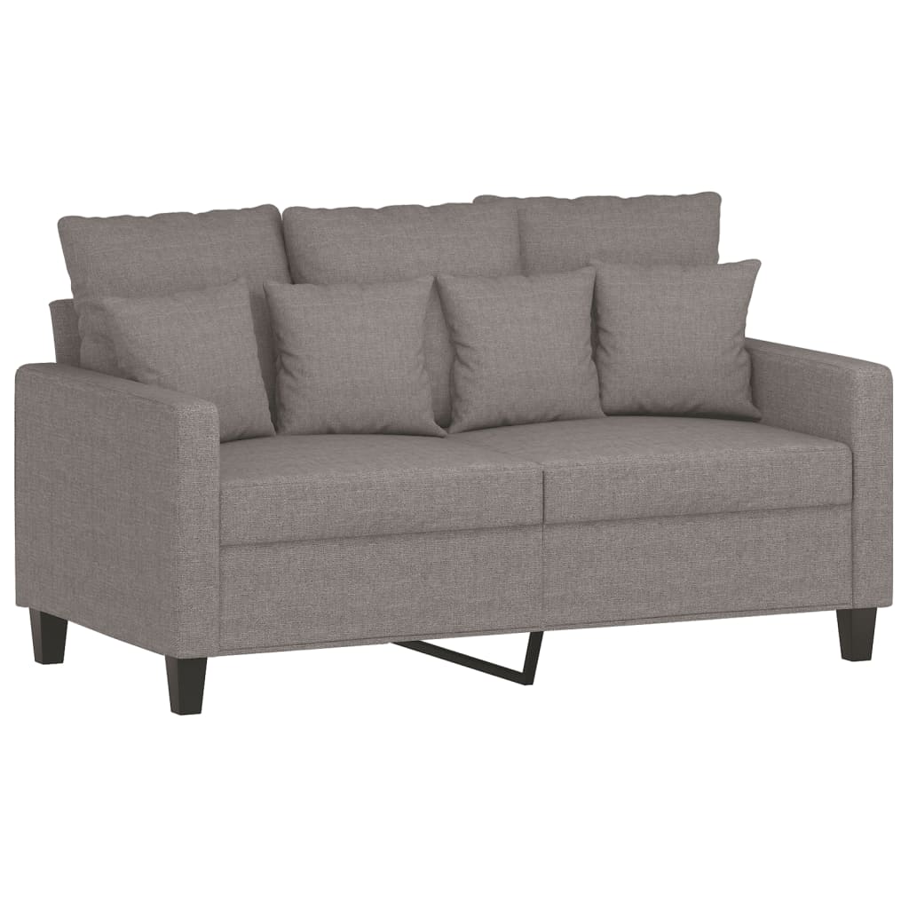 Ensemble de canapé 2 pièces avec coussins en tissu taupe