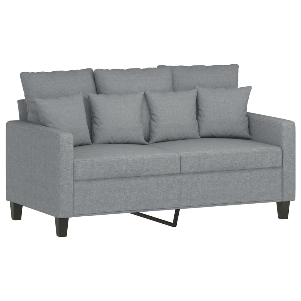 Ensemble de canapé 3 pièces avec coussins en tissu gris clair