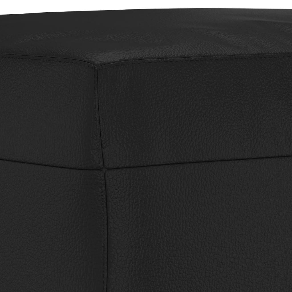 Ensemble de canapé 3 pièces avec coussins, similicuir noir