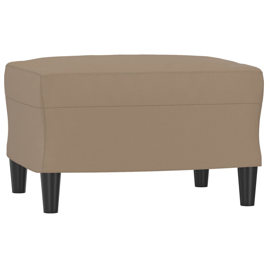 Ensemble de canapé 3 pièces avec coussins, marron cappuccino, simili cuir