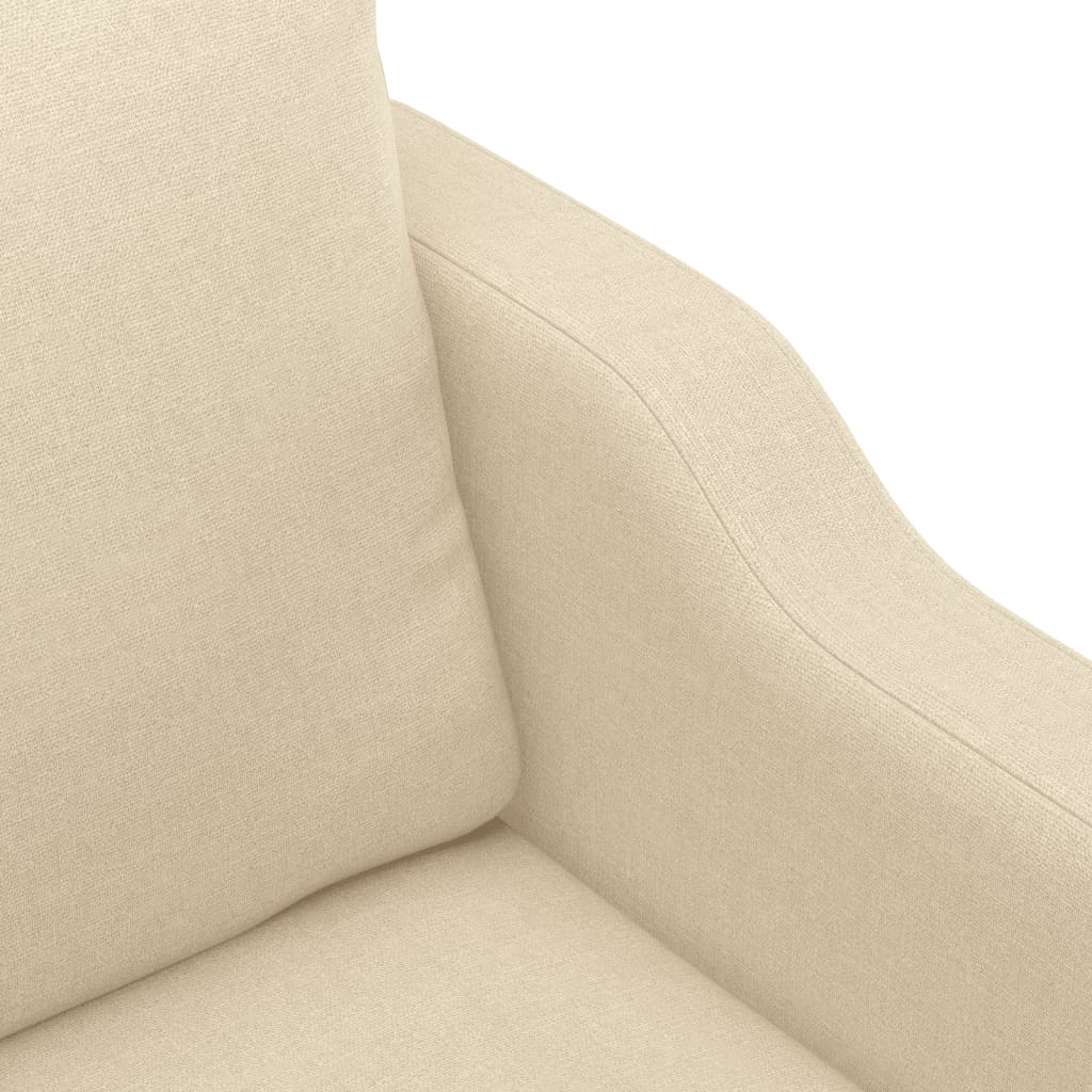4-tlg. Sofagarnitur mit Kissen Creme Stoff