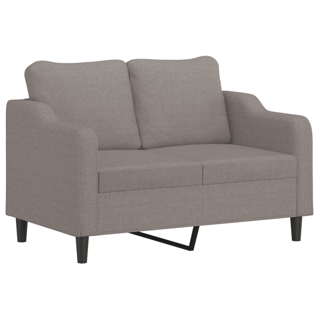 4-tlg. Sofagarnitur mit Kissen Taupe Stoff