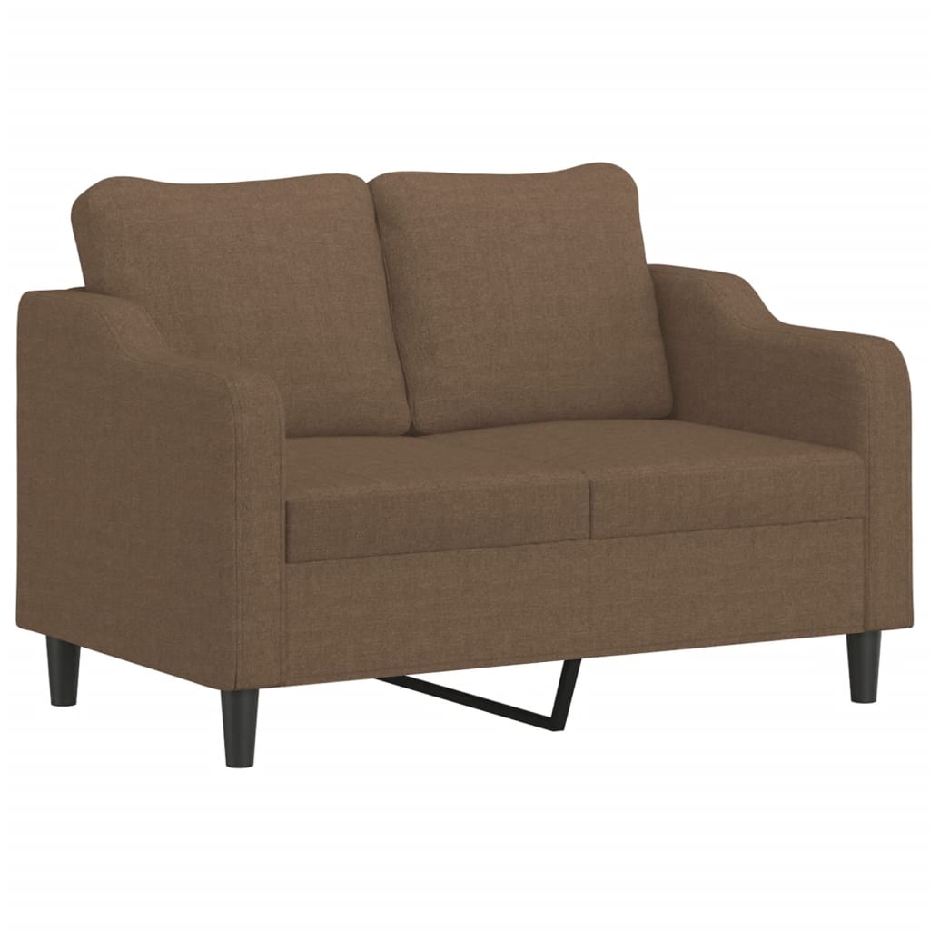 Ensemble de canapé 2 pièces avec coussins en tissu marron