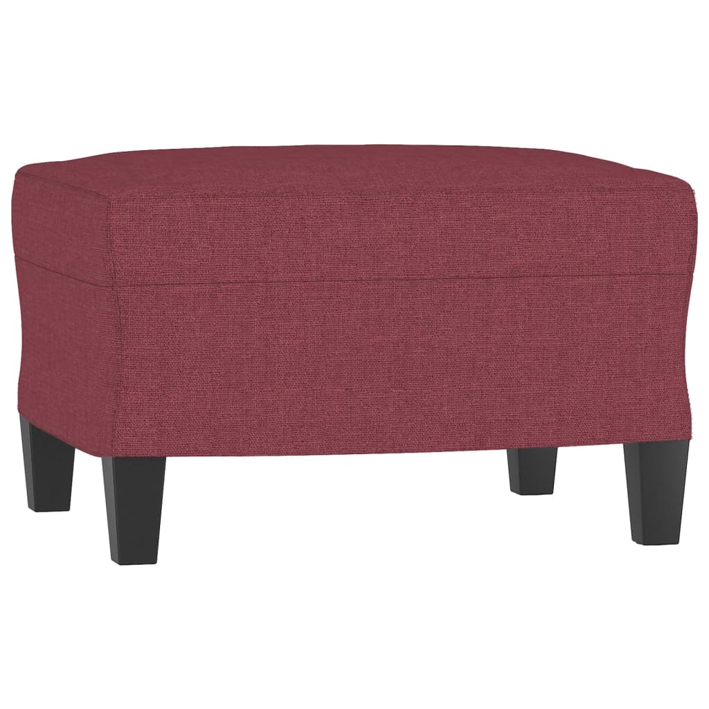 Ensemble de canapé 3 pièces avec coussins en tissu rouge vin