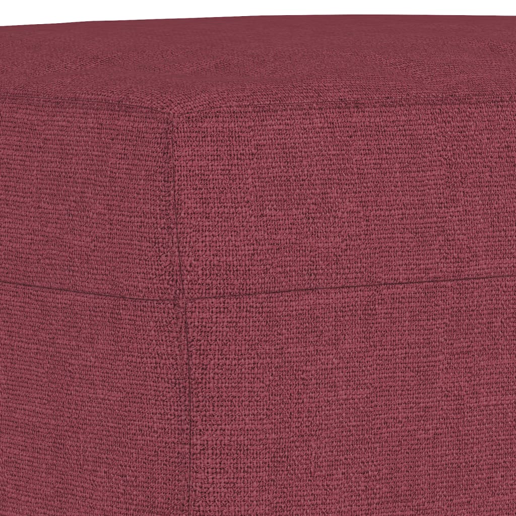 Ensemble de canapé 3 pièces avec coussins en tissu rouge vin