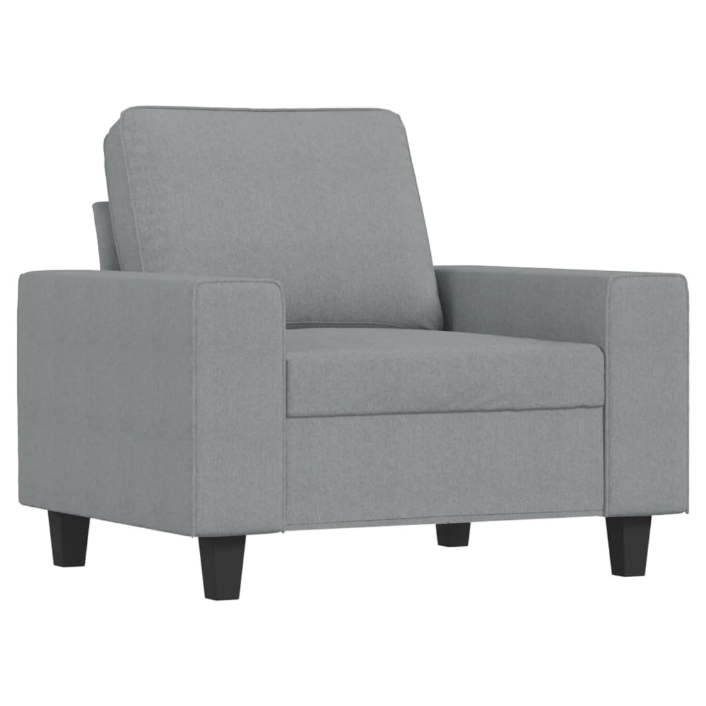 3-piece sofa set in light grey fabric