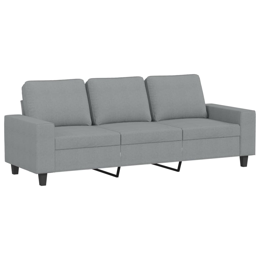 3-piece sofa set in light grey fabric