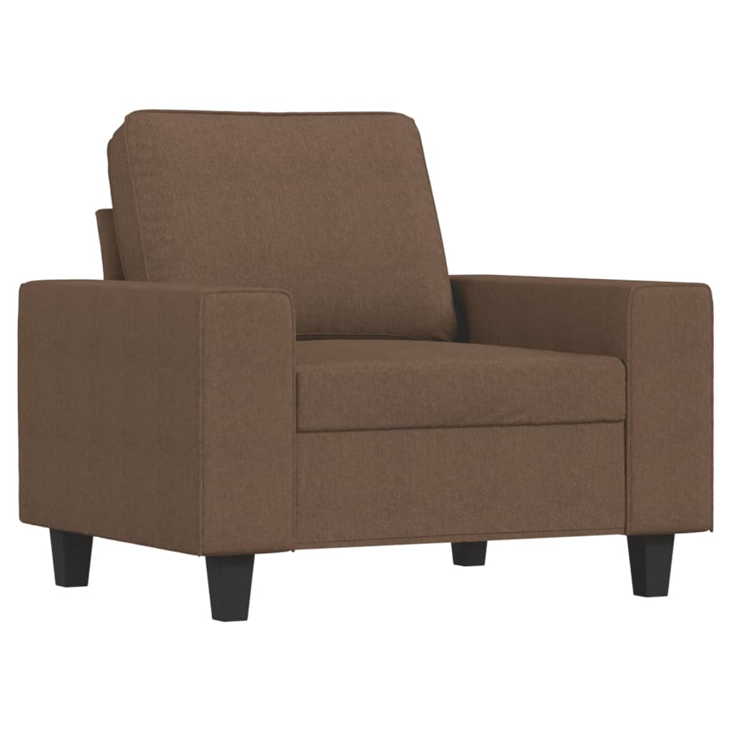 4-piece sofa set brown fabric